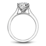 Noam Carver 14k White Gold Solitaire Engagement Ring Setting with Petal Style Head