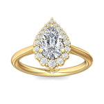 Martin Flyer Halo Diamond Engagement Ring Setting in 14k Yellow Gold