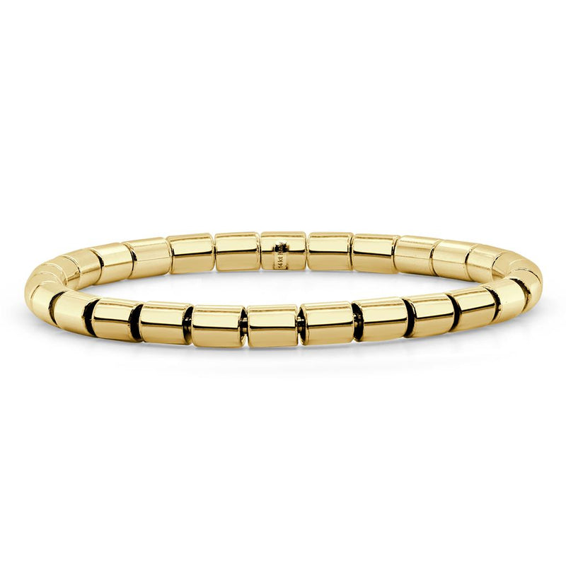 Davis Classics 14k Yellow Gold Solid Barrel Stretch Bracelet
