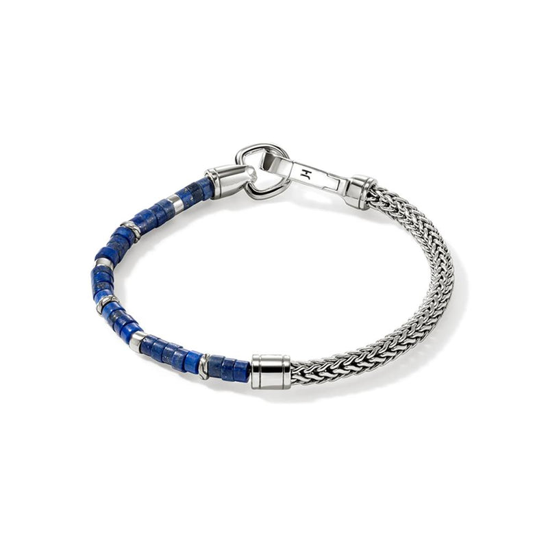 John Hardy Sterling Silver and Lapis Lazuli Heishi Chain Bracelet