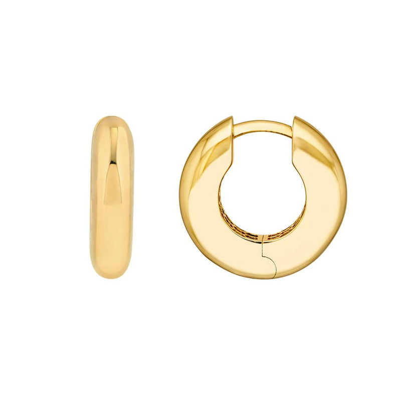 Davis Classics 14k Yellow Gold Polished Round Hoop Earrings