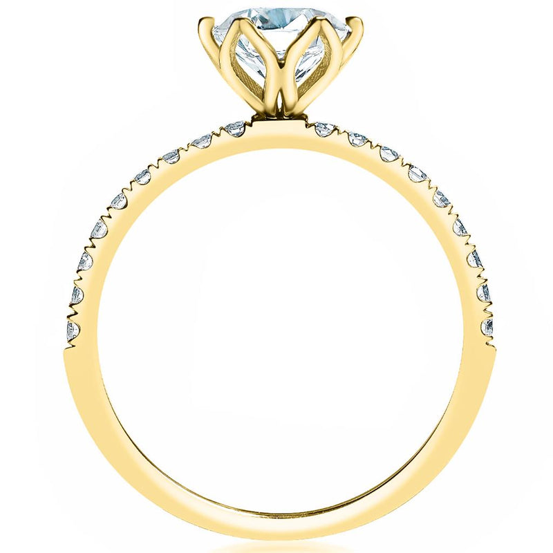 Davis Classics Sidestone Diamond Engagement Ring Setting in 14k Yellow Gold