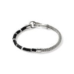 John Hardy Sterling Silver and Black Onyx Heishi Chain Bracelet
