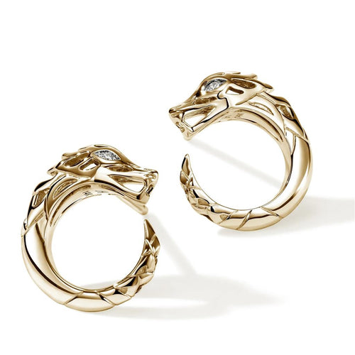 John Hardy 14k Yellow Gold Naga Diamond Stud Earrings