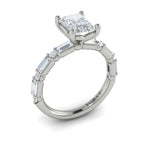 Vlora 14k White Gold Classic Collection Emerald-Cut Diamond Engagement Ring Setting