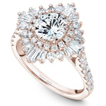 Noam Carver 14k Rose Gold Starburst Double Halo Engagement Ring Setting