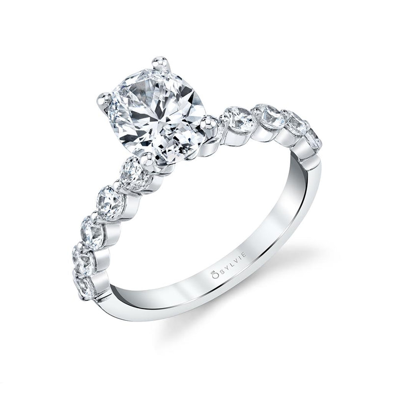 Sylvie 14k White Gold Diamond Engagement Ring Setting