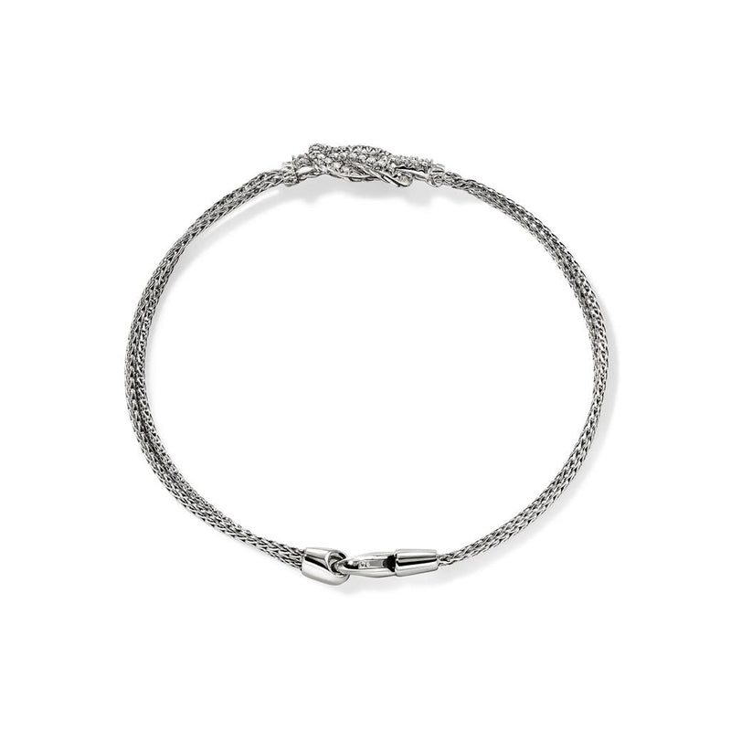 John Hardy Sterling Silver Love Knot Diamond Bracelet