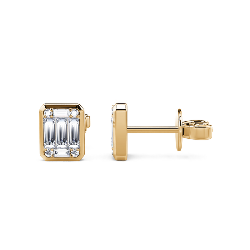 Davis Classics 14k Yellow Gold Diamond Stud Earrings