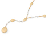 Marco Bicego 18k Yellow Gold Siviglia Alta Rose Cut Diamond Bead Station Lariat Necklace