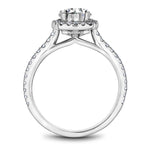 Noam Carver 14k White Gold Halo Design Engagement Ring Setting