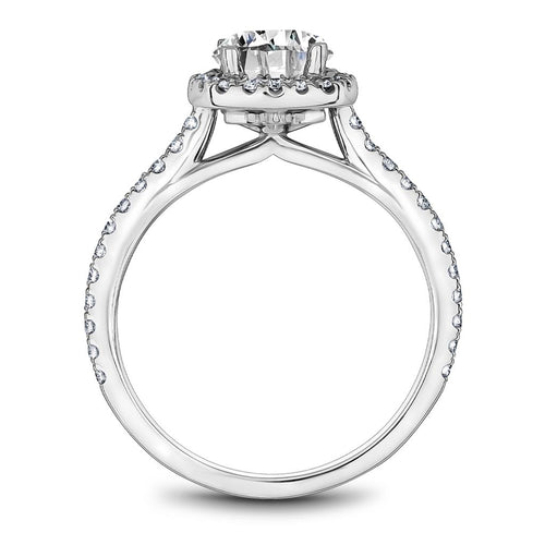 Noam Carver 14k White Gold Halo Design Engagement Ring Setting