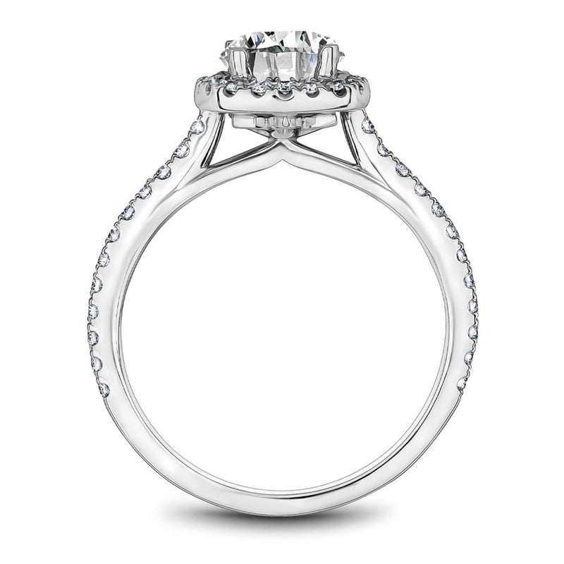 Noam Carver 14k White Gold Halo Design Engagement Ring Setting