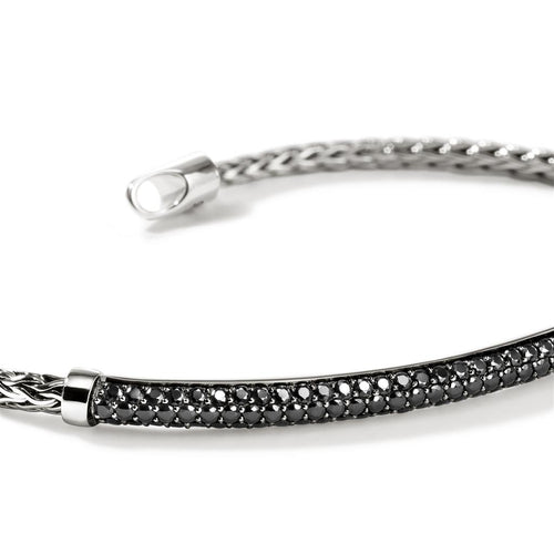 John Hardy Sterling Silver Essential Pavé Black Sapphire Bracelet