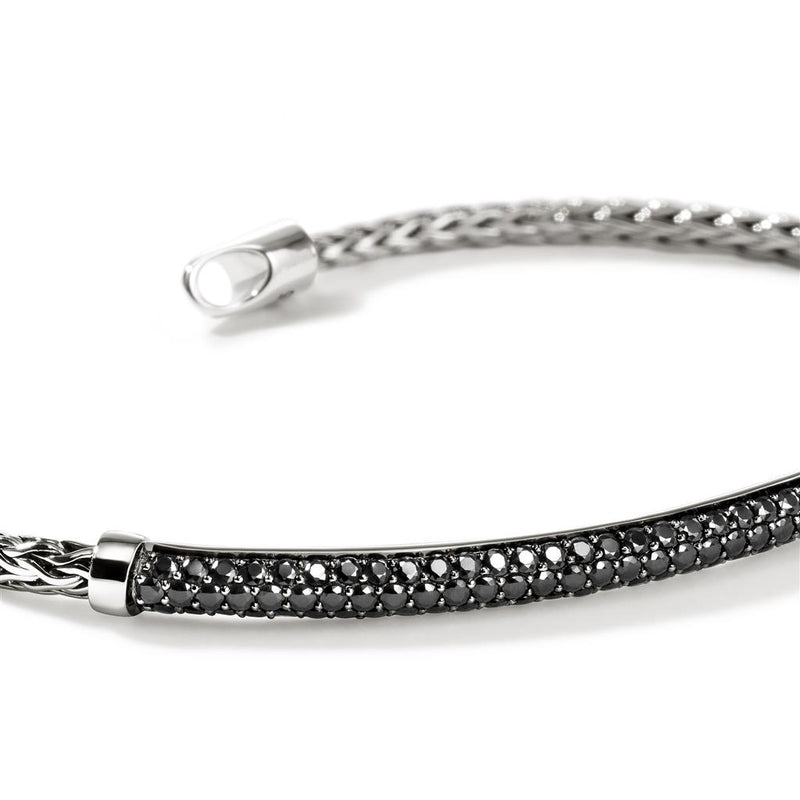 John Hardy Sterling Silver Essential Pavé Black Sapphire Bracelet
