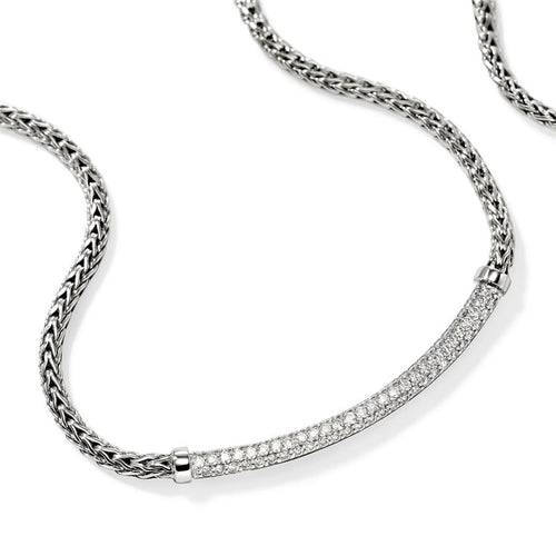 John Hardy Sterling Silver Essential Diamond Pavé Necklace