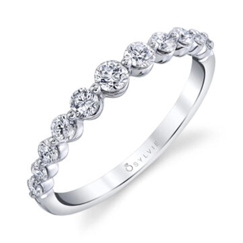 Sylvie Women's 14k White Gold Stackable Diamond Band