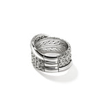 John Hardy Sterling Silver Essential Pavé Diamond Crossover Ring