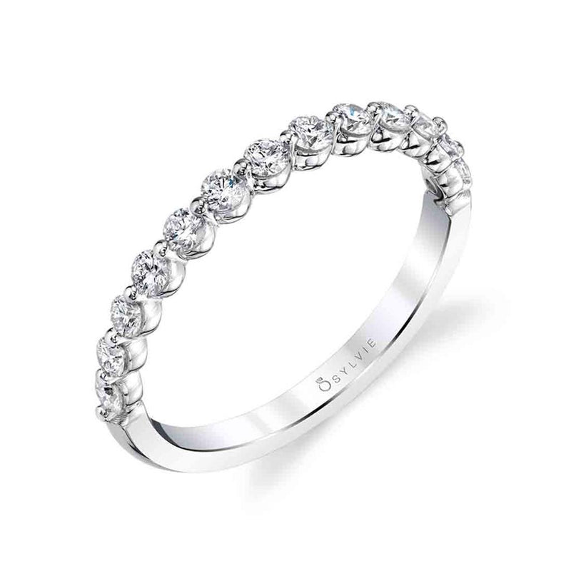 Sylvie Women's 14k White Gold Stackable Diamond Band