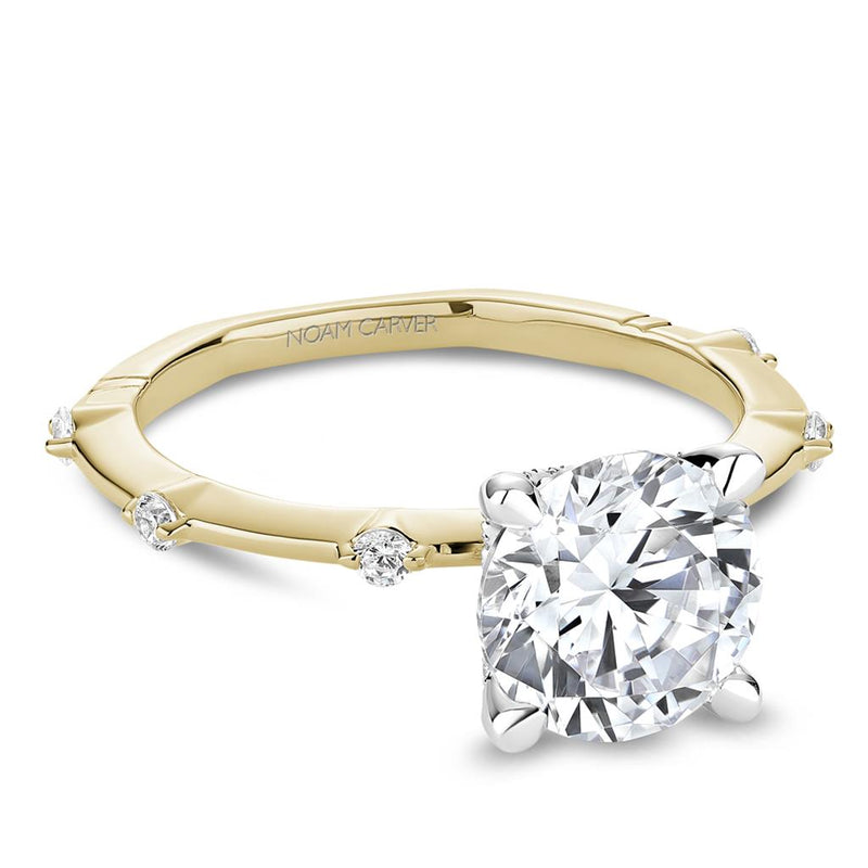 Noam Carver 14k Yellow and White Gold Atelier Collection Diamond Engagement Ring Setting