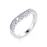 Davis Classics Women's 14k White Gold Contour Diamond Wedding Band