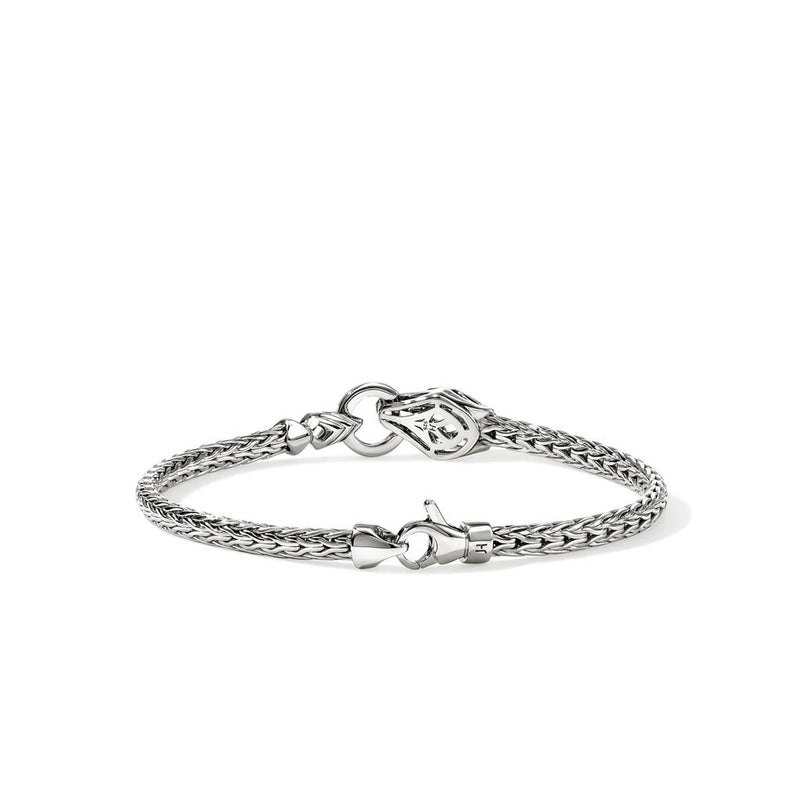 John Hardy Sterling Silver Diamond and Blue Sapphire Naga Bracelet