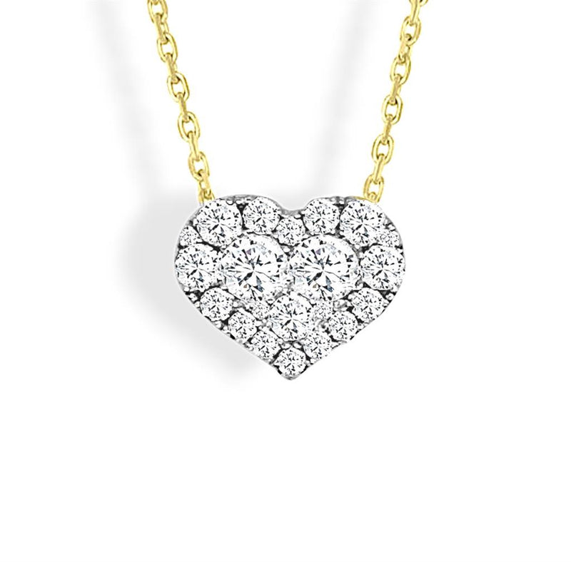 Frederic Sage 14k Yellow and White Gold Diamond Heart Drop Pendant