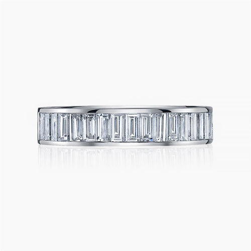 Davis Classics Women’s 14k White Gold Baguette Diamond Band