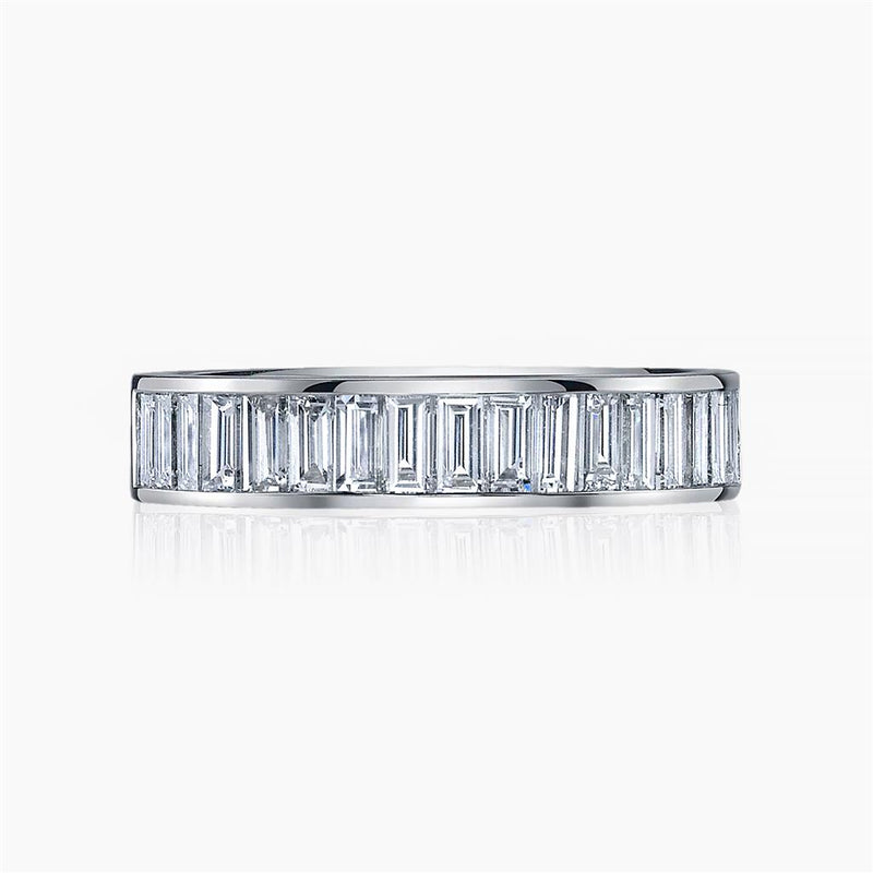 Davis Classics Women’s 14k White Gold Baguette Diamond Band