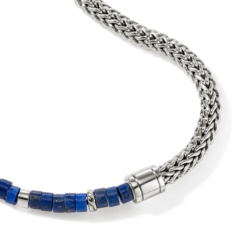 John Hardy Sterling Silver and Lapis Lazuli Heishi Chain Bracelet