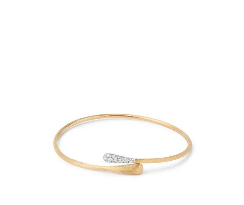 Marco Bicego 18k Yellow and White Gold Lucia Diamond Bypass Cuff Bracelet