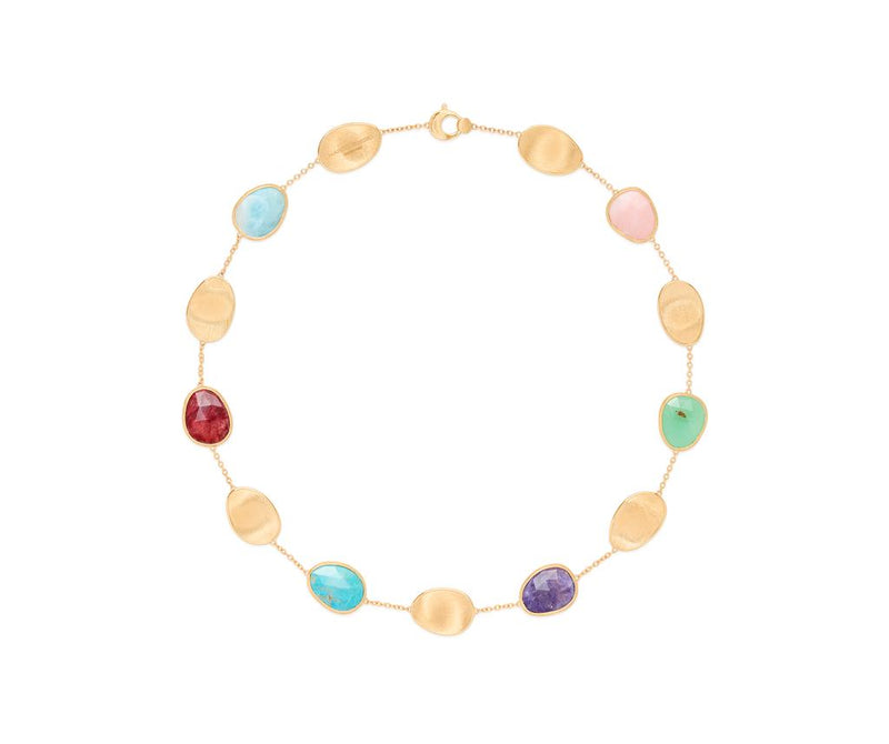 Marco Bicego 18k Yellow Gold Lunaria Color Multi-Gemstone Station Necklace
