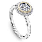 Noam Carver 14k White and Yellow Gold Halo Design Engagement Ring Setting