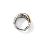 John Hardy 14k Yellow Gold and Sterling Silver Essential Crossover Ring