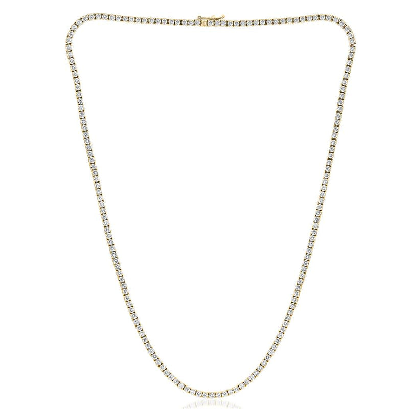 Davis Classics 14k Yellow Gold Diamond Tennis Necklace