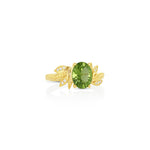 Yael 14k Yellow Gold Floral Collection Peridot and Diamond Fashion Ring