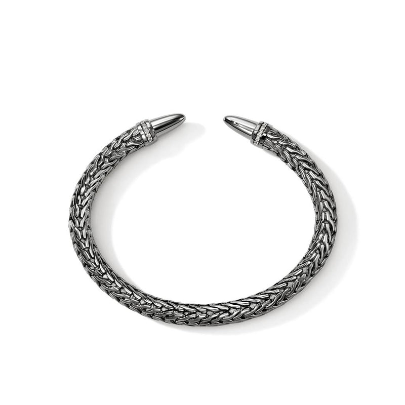 John Hardy Sterling Silver Spear 50 Flex Diamond Cuff Bracelet