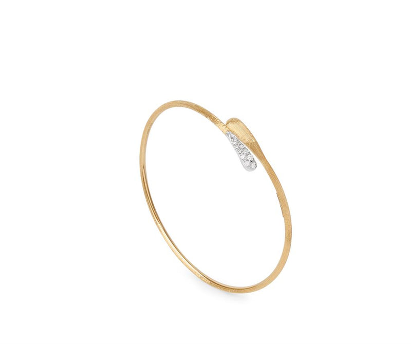 Marco Bicego 18k Yellow and White Gold Lucia Diamond Bypass Cuff Bracelet