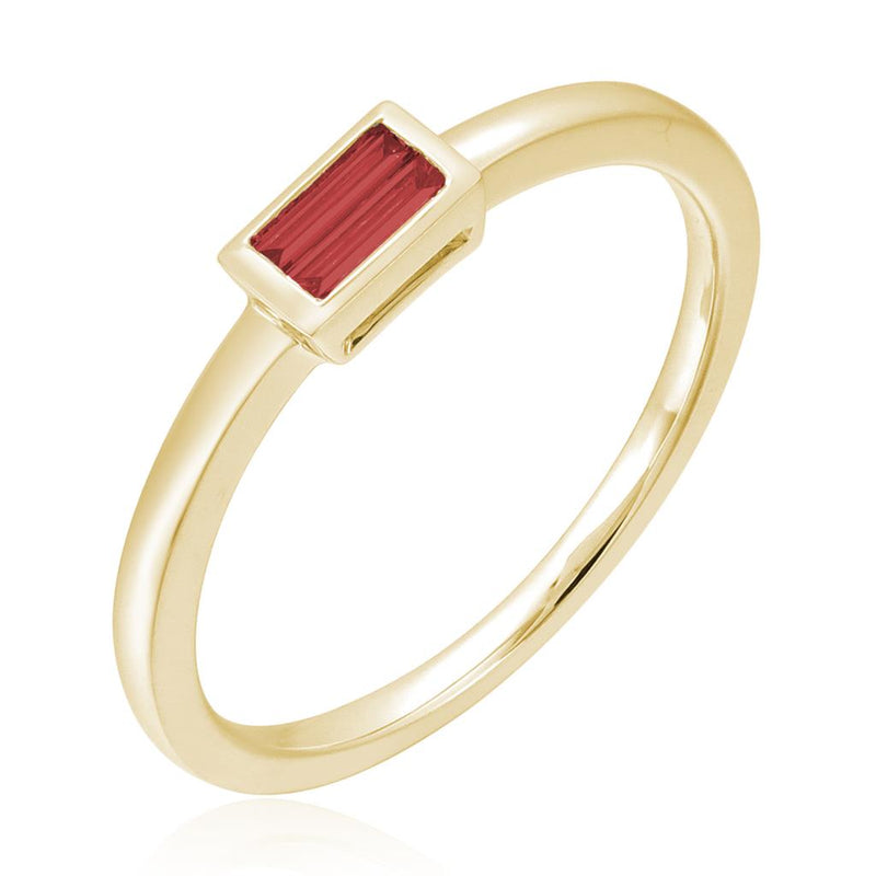 Davis Classics 14k Yellow Gold East-West Ruby Birthstone Ring