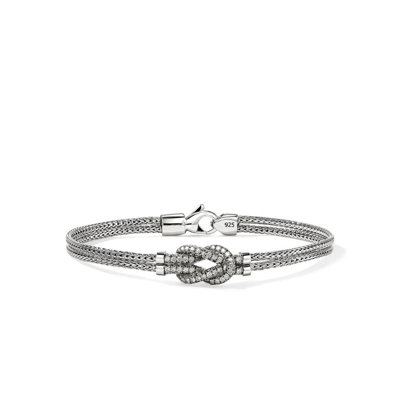 John Hardy Sterling Silver Love Knot Diamond Bracelet