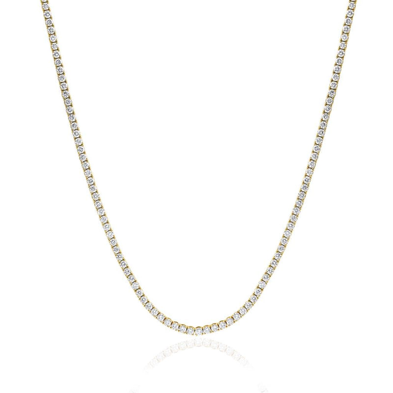 Davis Classics 14k Yellow Gold Diamond Tennis Necklace