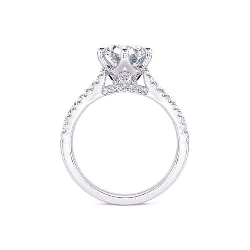 Davis Classics 18k White Gold Cathedral Design Semi-Mount