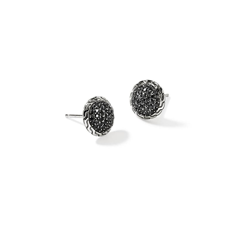 John Hardy Sterling Silver Essential Pavé Black Sapphire Stud Earrings