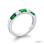 JB Star Women’s Platinum Emerald and Diamond Band