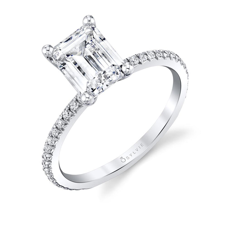 Sylvie 14k White Gold Classic Style Engagement Ring Setting