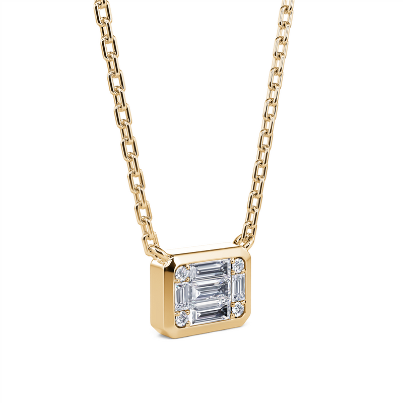 Davis Classics 14k Yellow Gold East/West Diamond Pendant Necklace