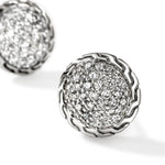 John Hardy Sterling Silver Essential Pavé Diamond Stud Earrings