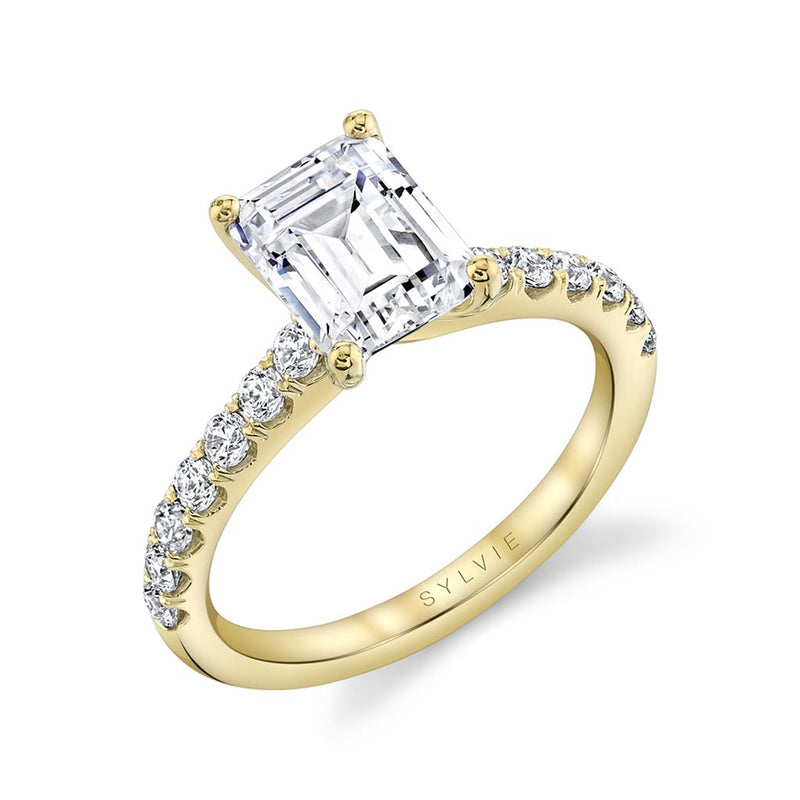 Sylvie 14k Yellow Gold Classic Style Engagement Ring Setting