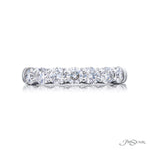 JB Star Women's Platinum Wedding Band with Round Brilliant Cut Diamonds