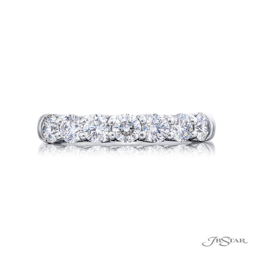 JB Star Women's Platinum Wedding Band with Round Brilliant Cut Diamonds